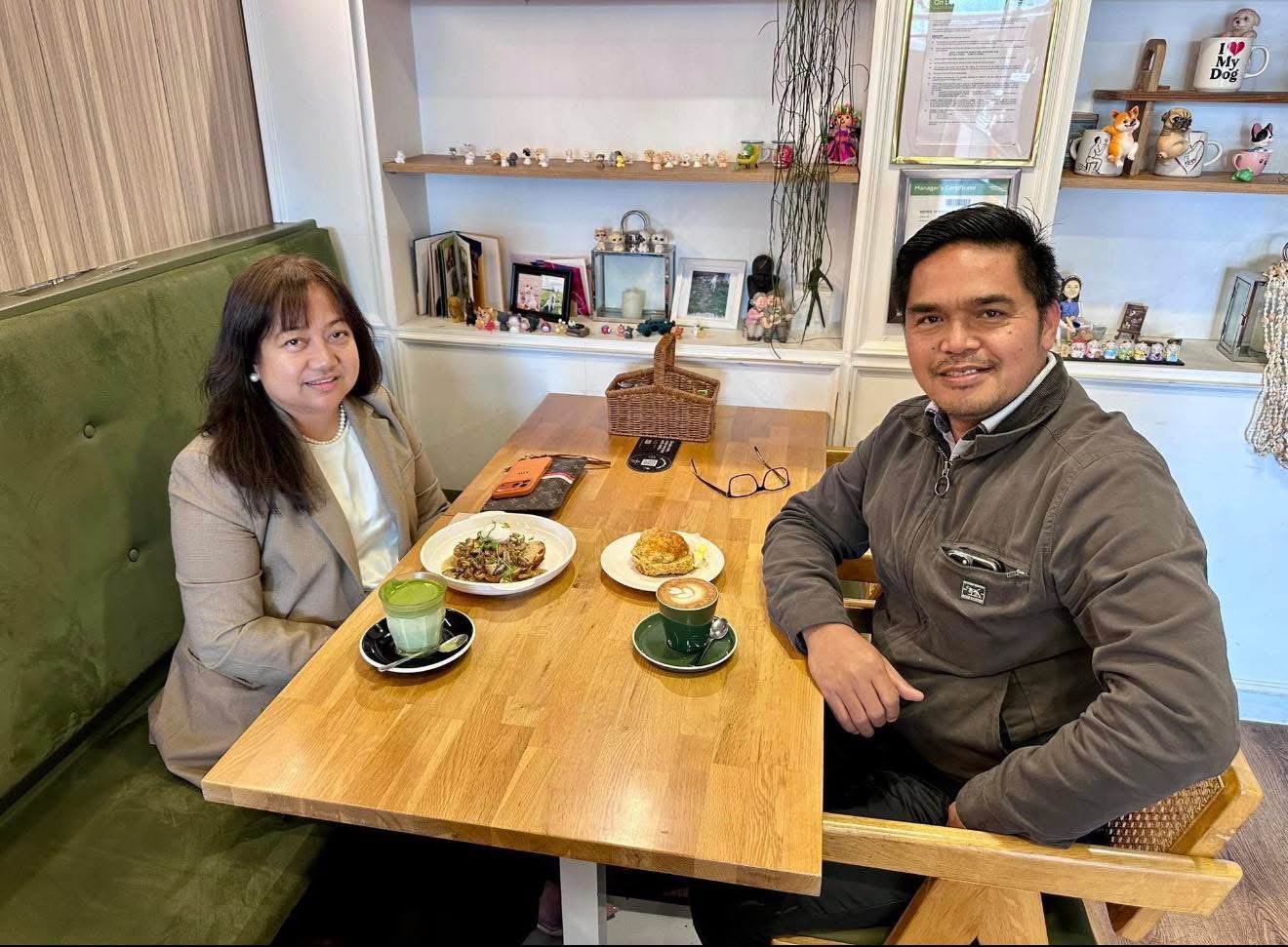 Coffee catch-up with a client